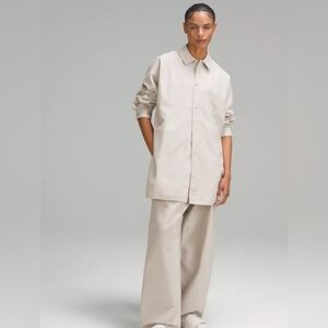 LULULEMON LAB Jacquard Relaxed-Fit Shirt In Leopardo Jacquard MED Dove Grey SZ 8